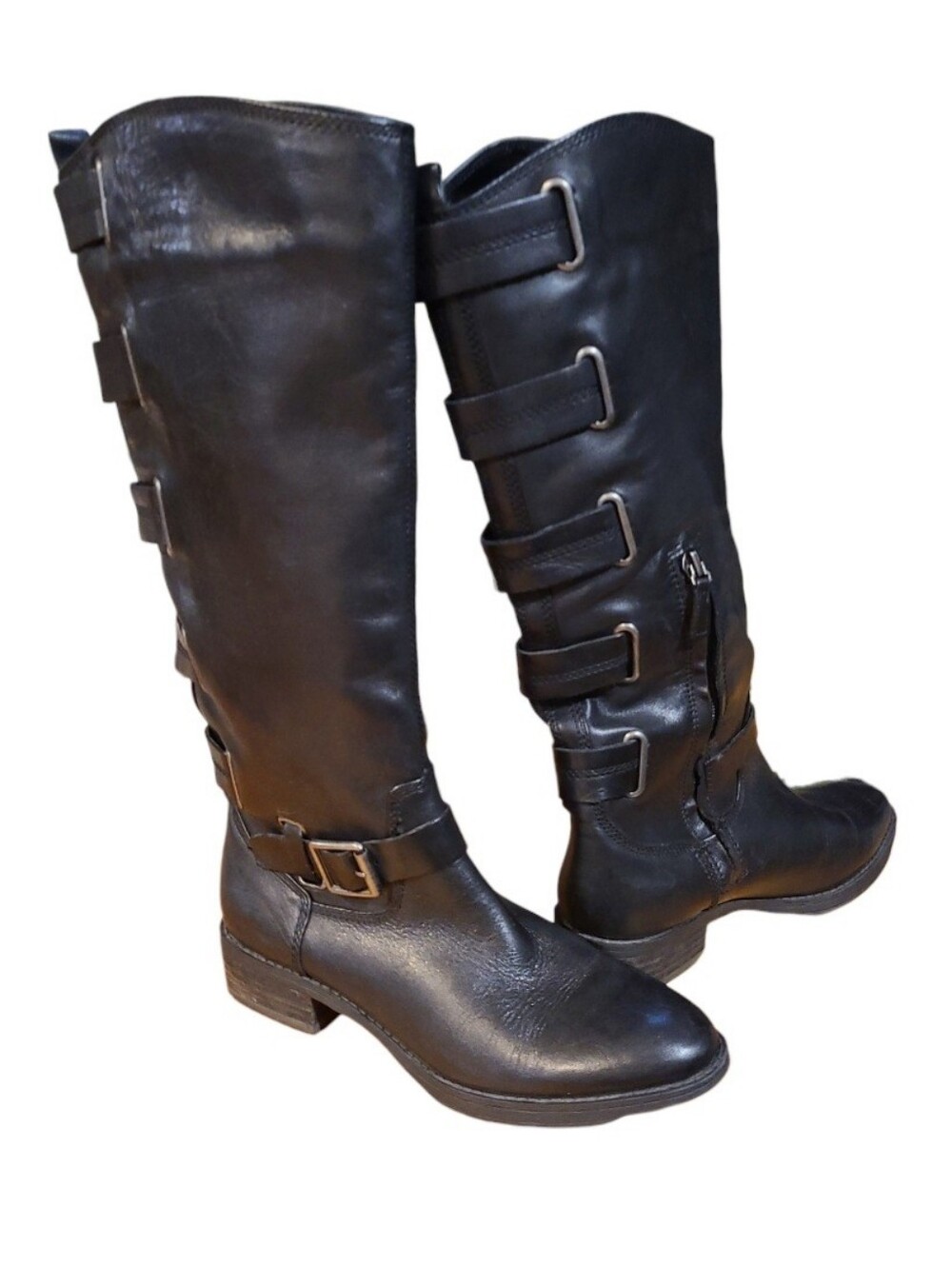 Autruro Chiang Black Leather Knee High Boots